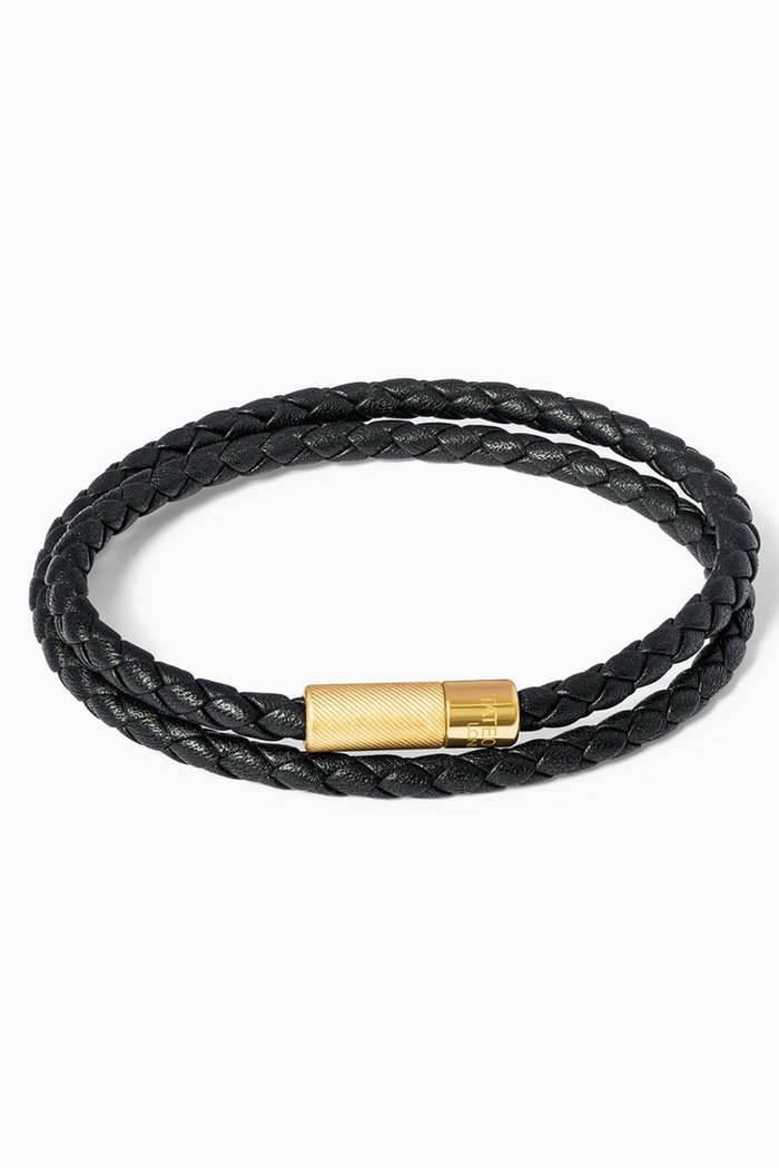 

Wrap Braided Bracelet in Leather, Black
