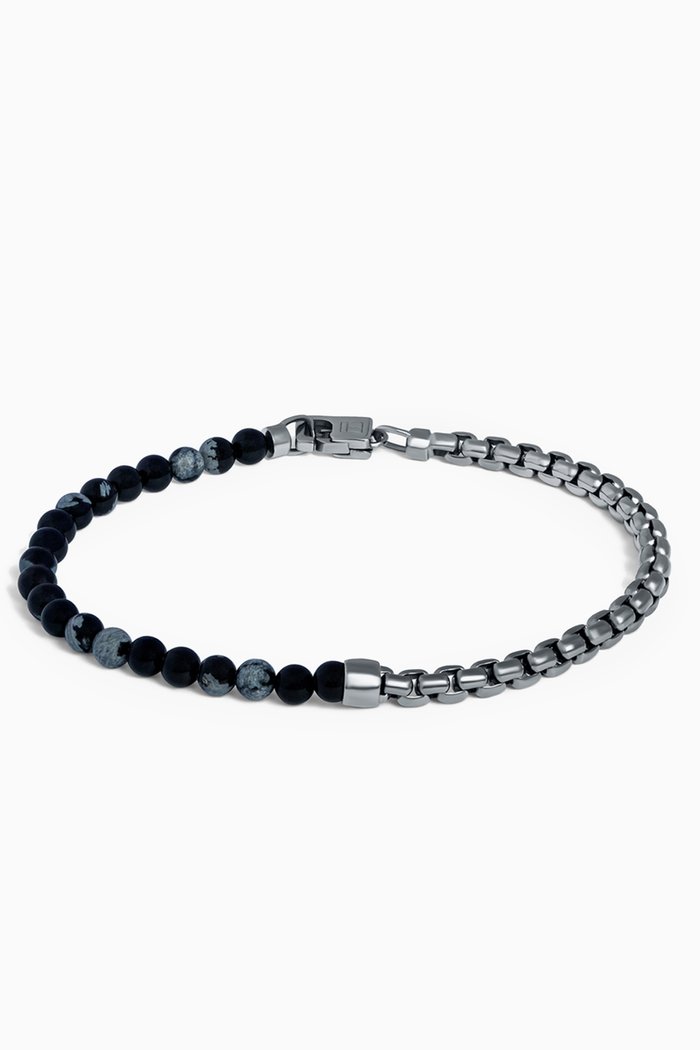 

Sennit Box Bracelet in Ruthenium-plated Sterling Silver, Black