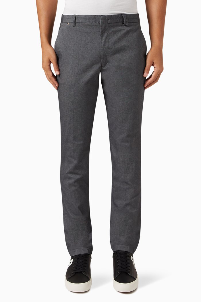 

Slim Fit Chinos in Stretch Cotton, Grey