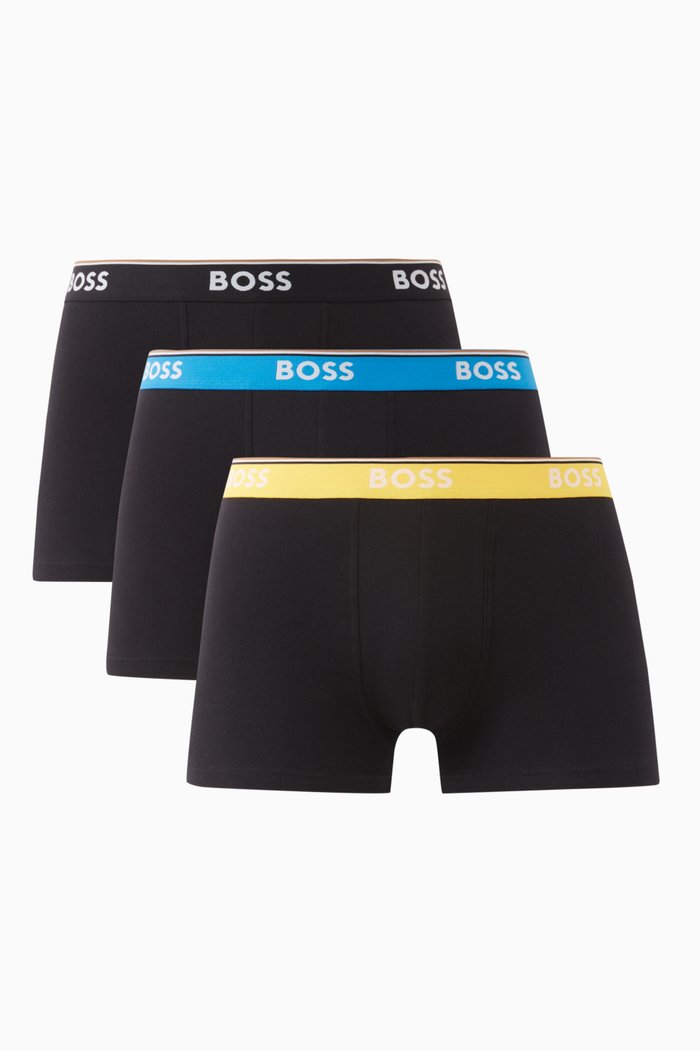 Power Logo Trunks in Stretch-cotton, Set of 3, Black
