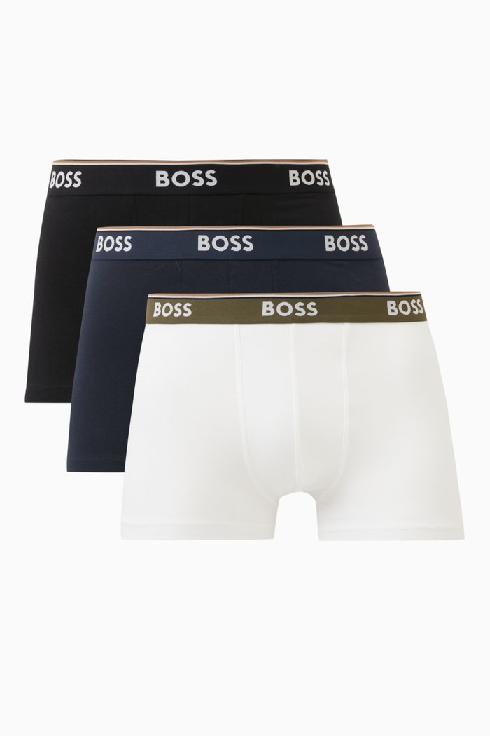 

Trunks in Stretch Cotton, Set of 3, Black