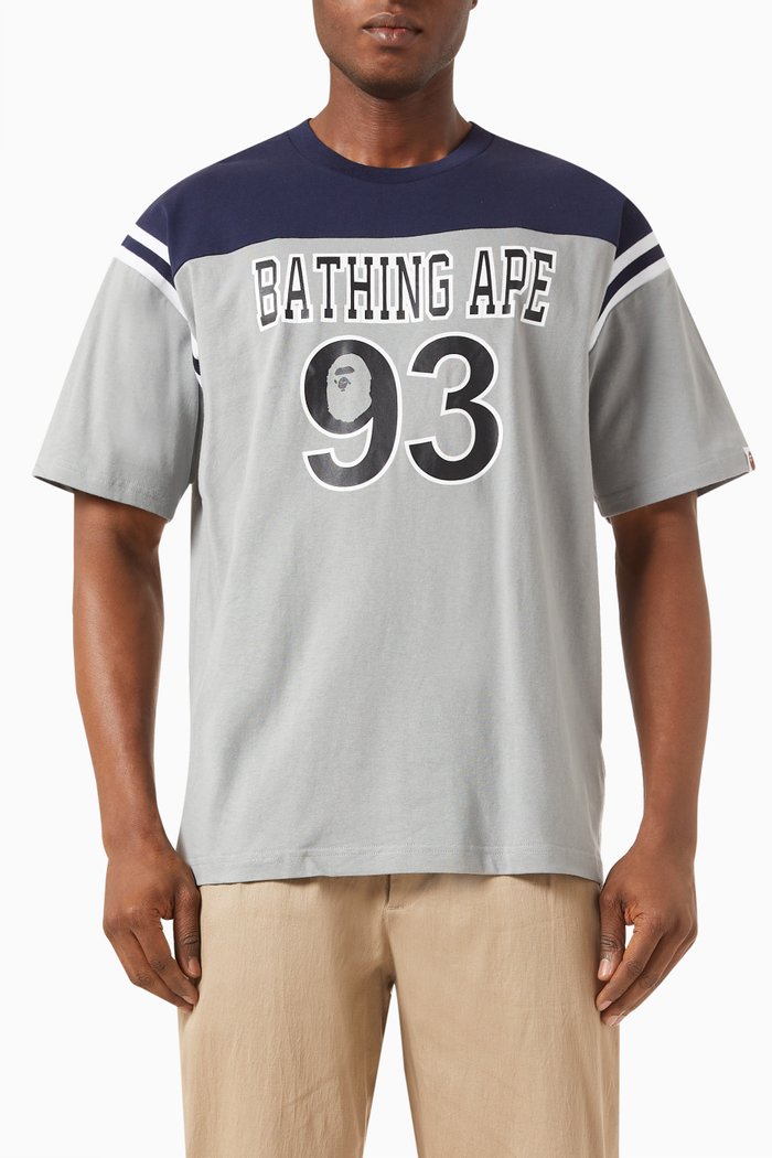 Football T-shirt in Cotton, Grey