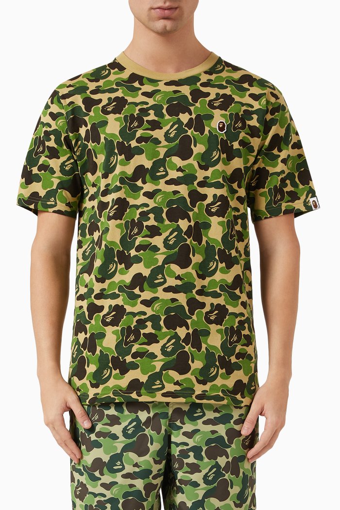 

ABC Camo Ape Head One Point T-shirt in Cotton, Green