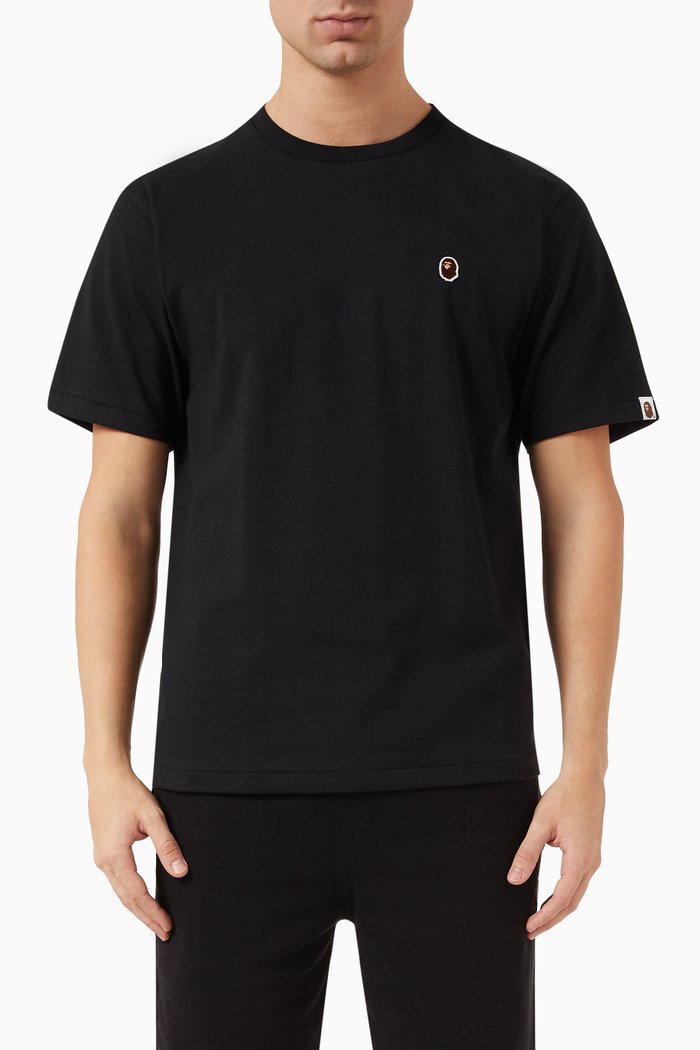Ape Head One Point T-shirt in Cotton, Black