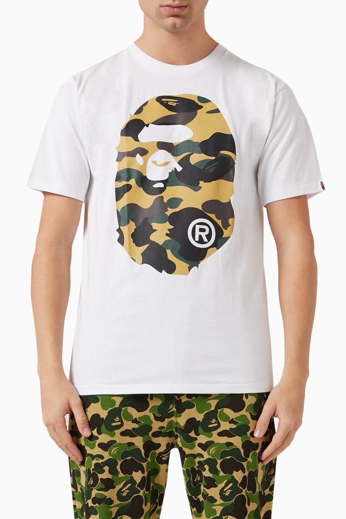 

1st Camo Big Ape Head T-shirt in Cotton, White