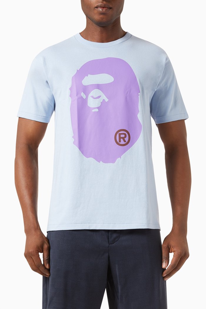 

Colours Big Ape Head T-shirt in Cotton, Blue
