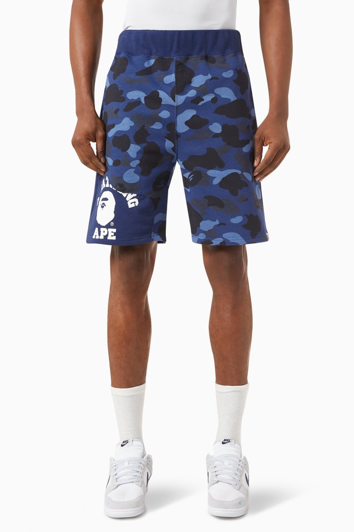 

Colour Camo Cutting Sweatshorts in Cotton, Blue