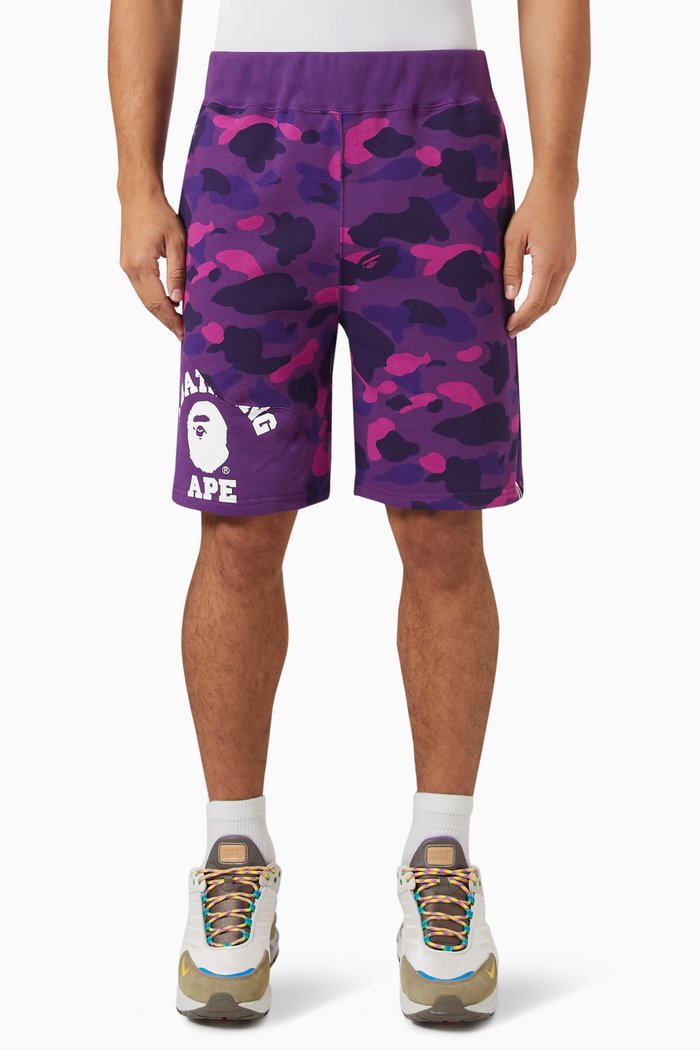 

Colour Camo Cutting Sweatshorts in Cotton, Purple