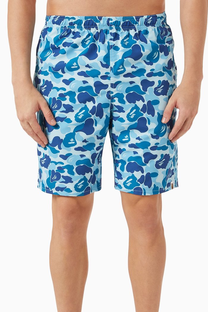 

ABC Camo Swim Shorts in Nylon, Blue
