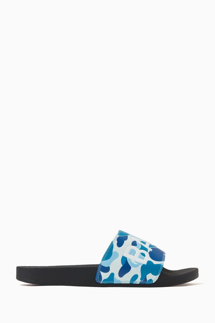 

ABC Camo Slide Sandals in Rubber, Blue