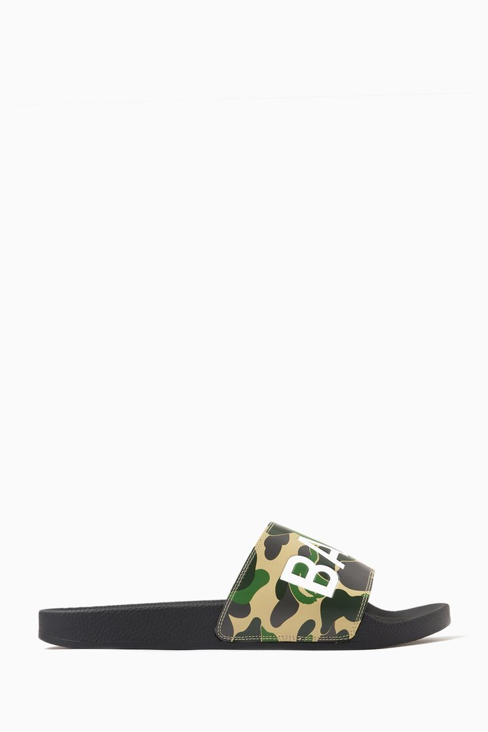 

ABC Camo Slide Sandals in Rubber, Green