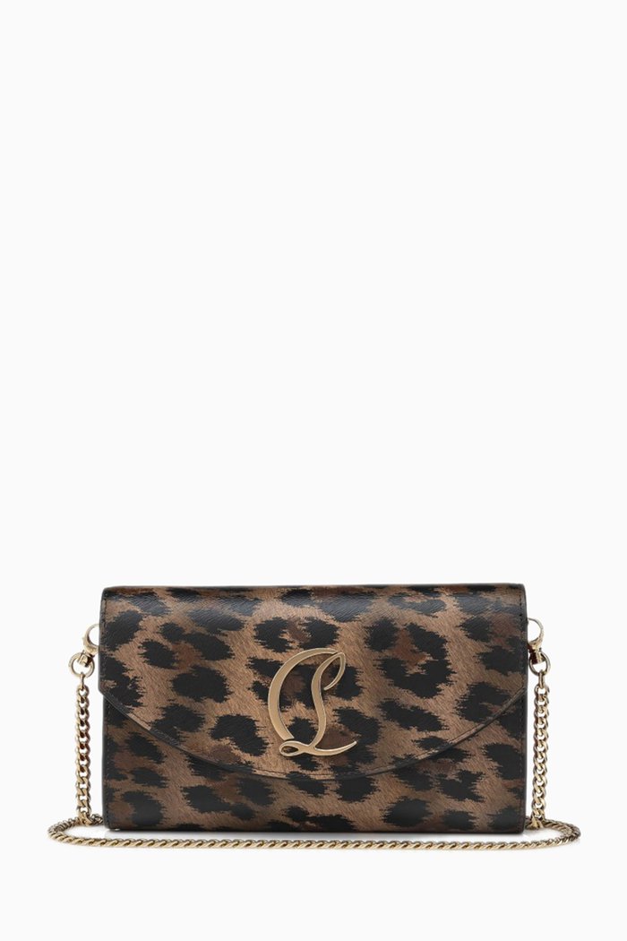

Loubi54 Clutch Bag in Calf Leather, Brown