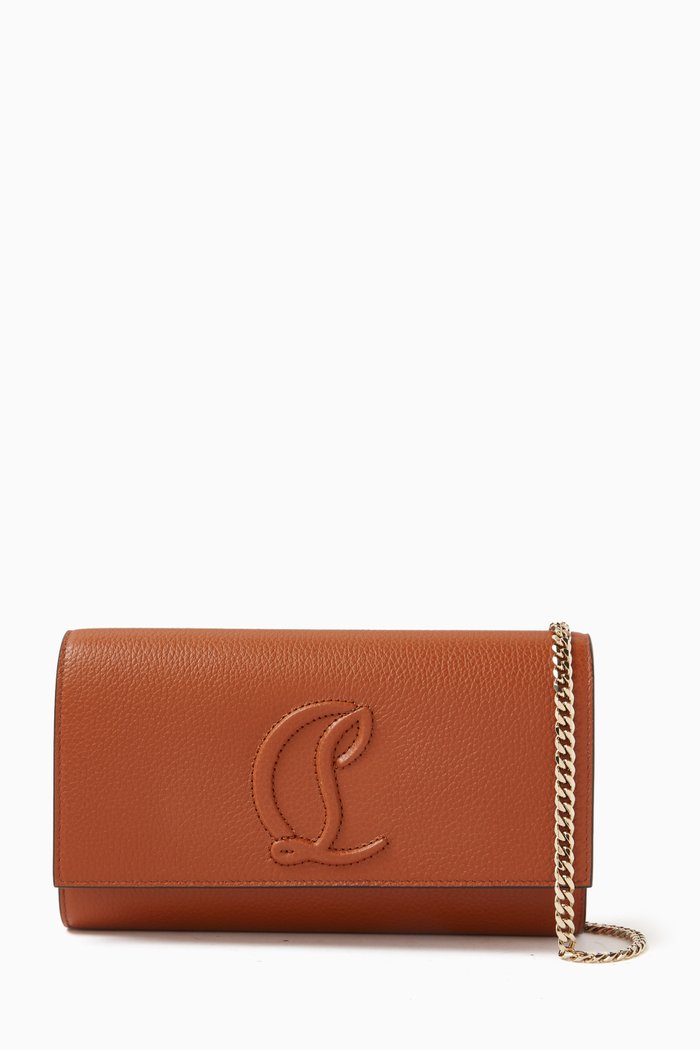 

By My Side Chain Wallet in Calf Leather, Brown