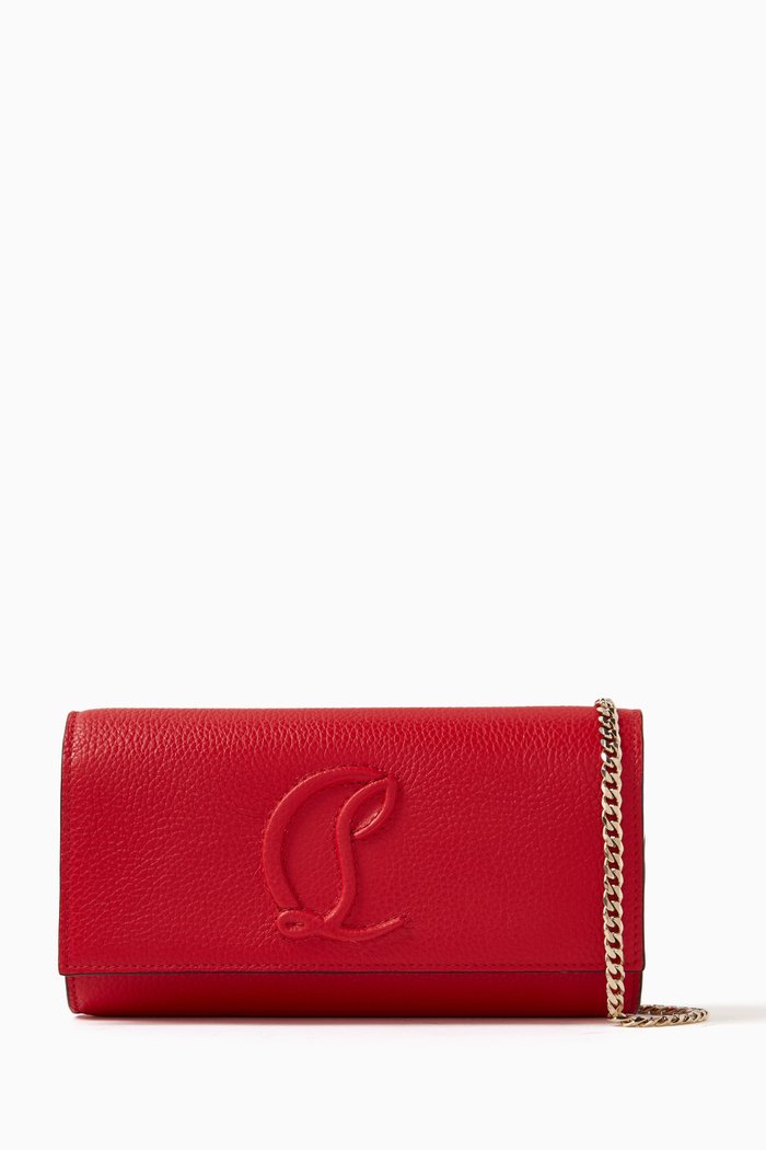 

By My Side Chain Wallet in Calf Leather, Red