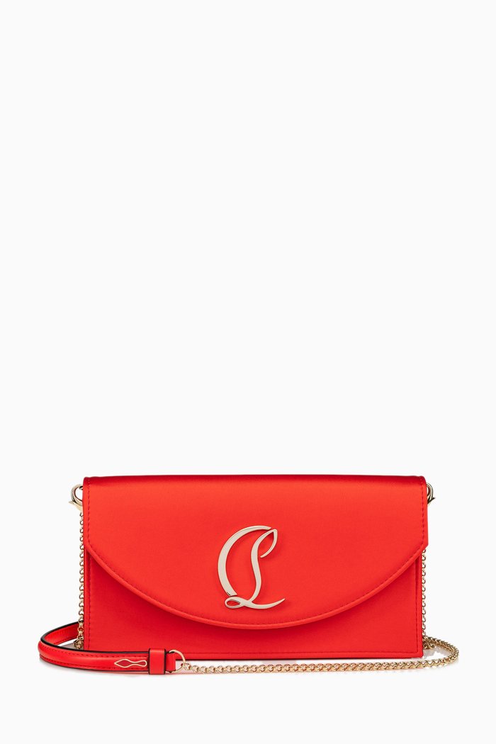Loubi54 Clutch in Satin, Orange