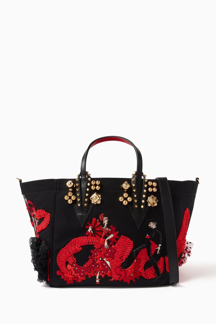 

Small Flamencaba Tote Bag in Canvas, Black