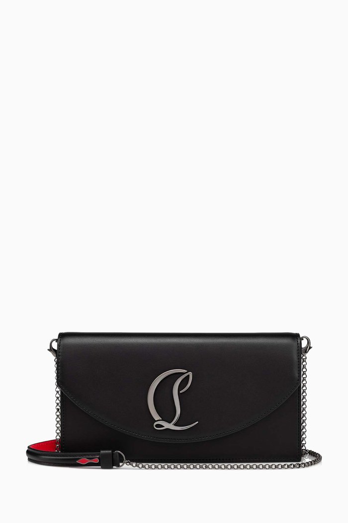 

Loubi54 Clutch Bag in Calf Leather, Black