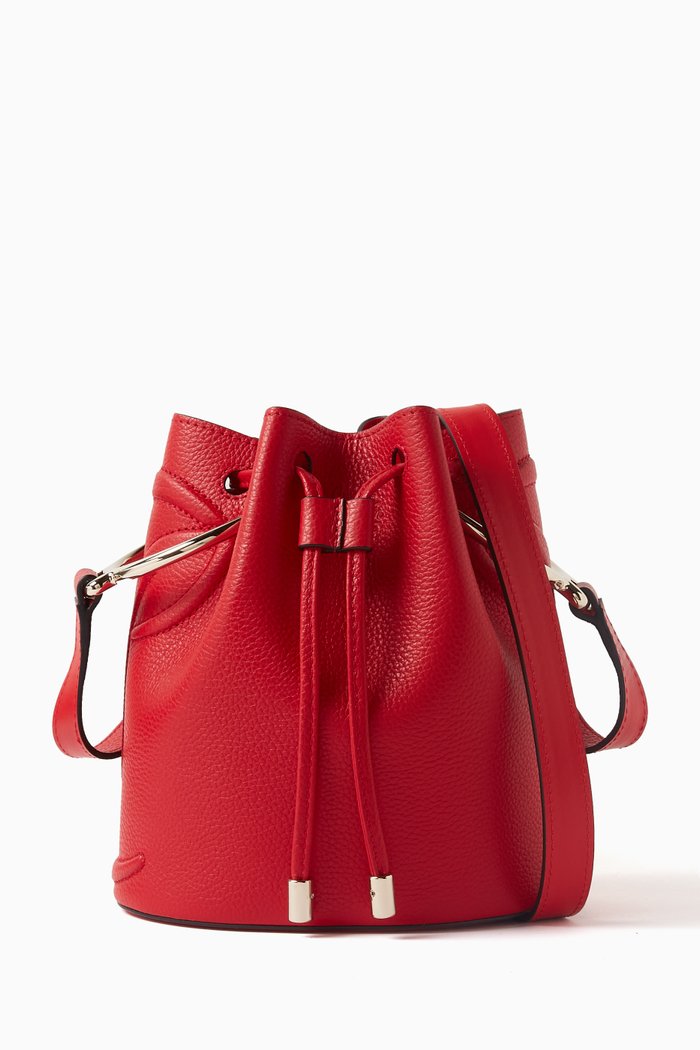 

By My Side Bucket Bag in Leather, Red