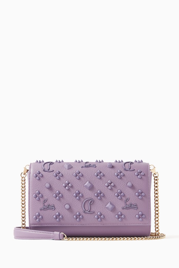 Paloma Clutch in Textured Leather, Pink