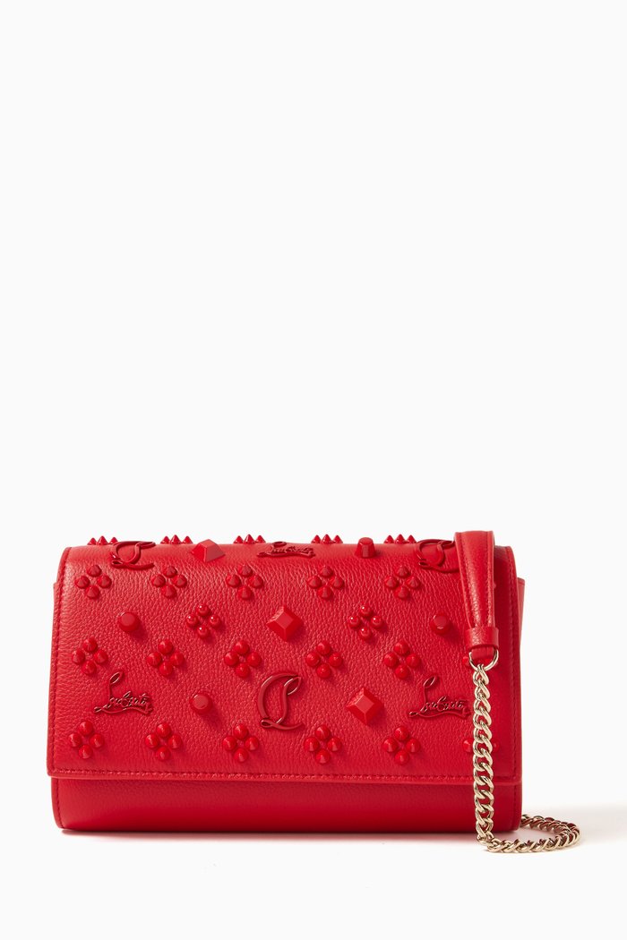 

Paloma Clutch in Textured Leather, Red