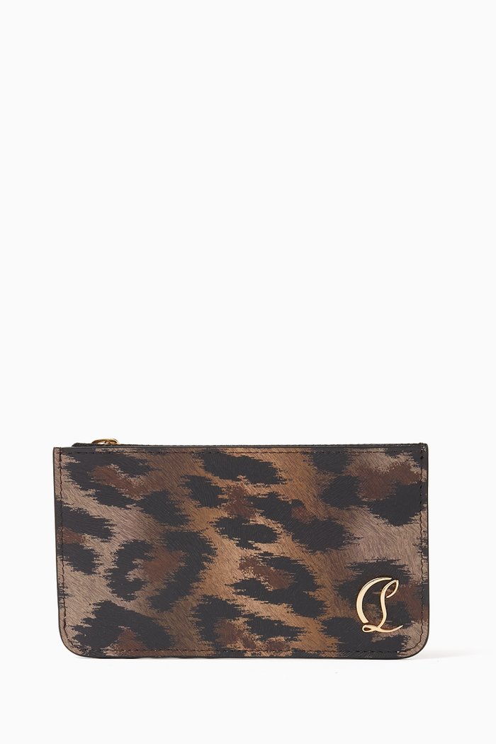 

Loubi54 Zip Card Holder in Leather, Brown