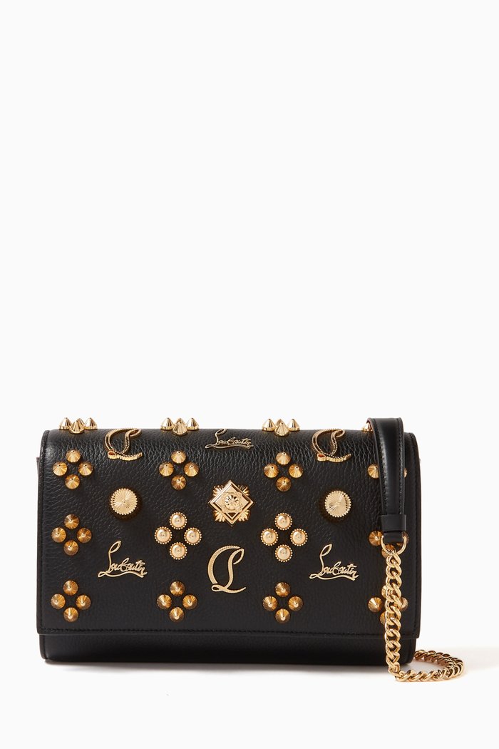 

Paloma Clutch in Textured Leather, Black