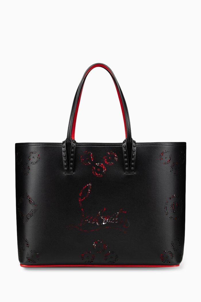 

Small Cabata Tote Bag in Calf Leather, Black