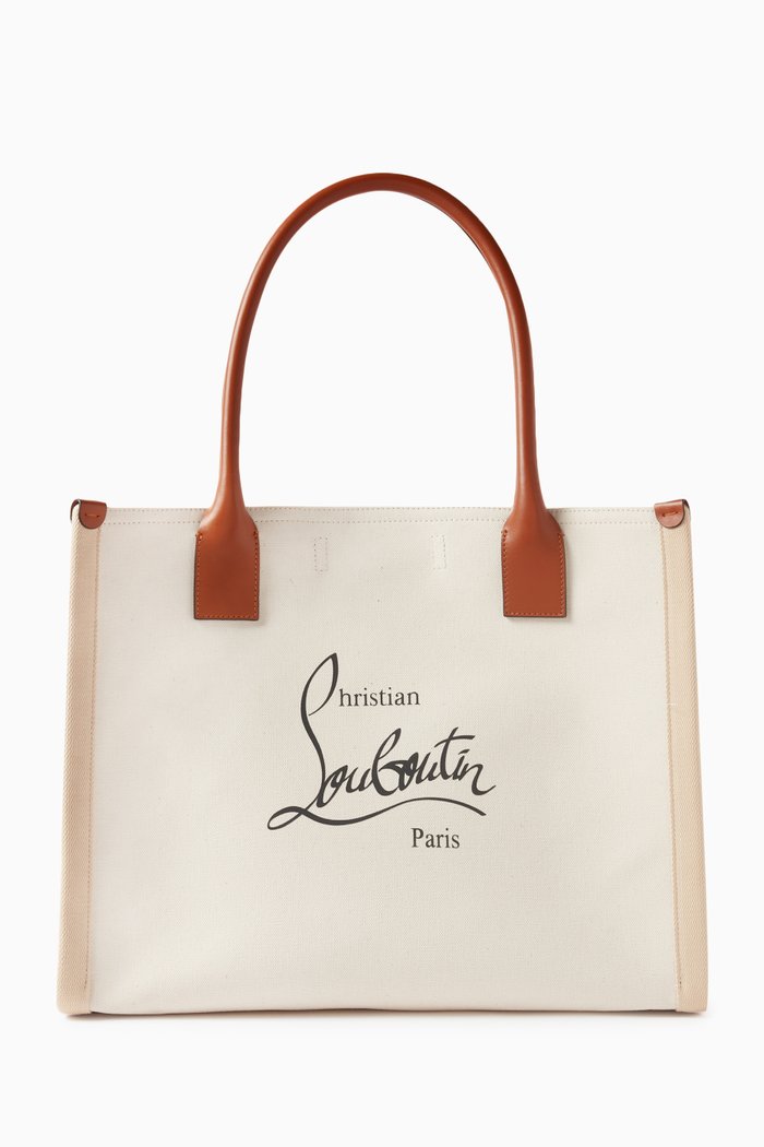 

Large Nastroloubi Tote Bag in Canvas, Neutral