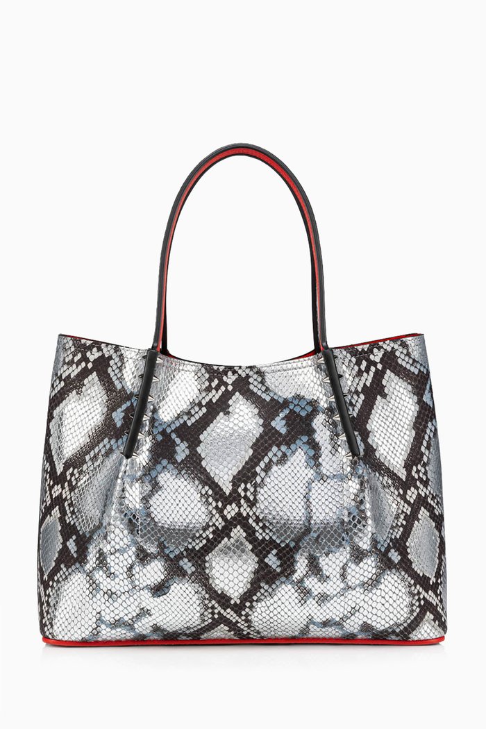 

Small Cabarock Tote Bag in Snake-embossed Metallic Leather, Multicolour