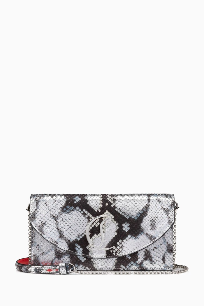 

Loubi54 Clutch in Snake-embossed Metallic Leather, Multicolour