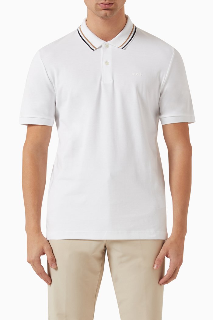 Penrose Polo Shirt in Cotton, White