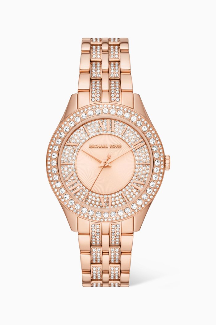 

Harlowe Crystal Stainless Steel Watch, 38mm, Rose gold