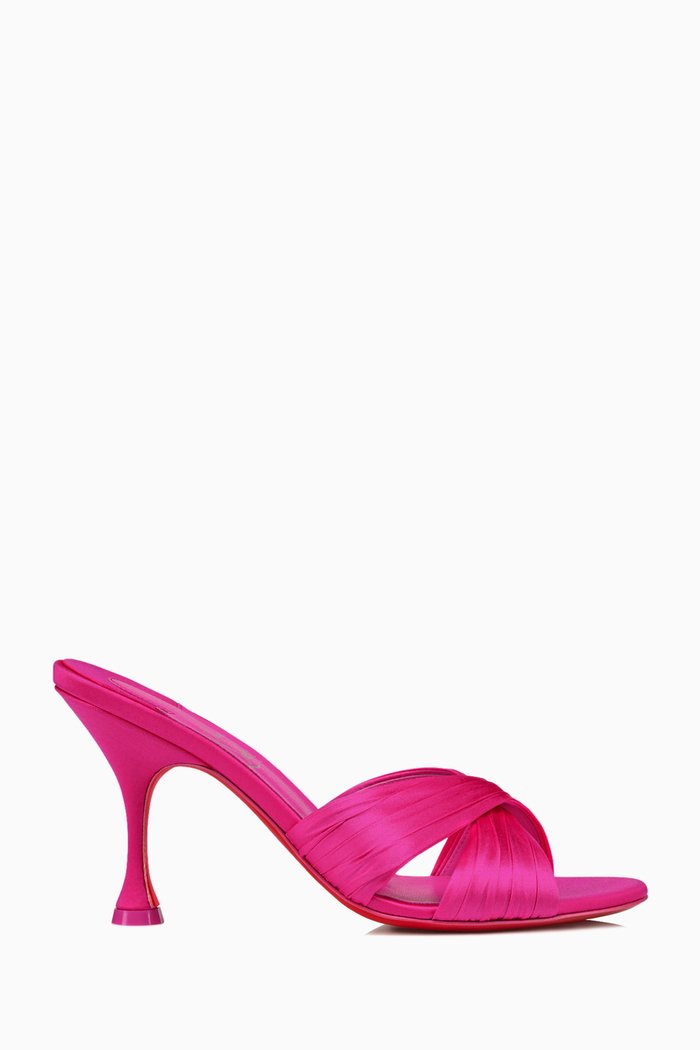 

Nicol Is Back 85 Mule Sandals in Satin Crepe, Pink
