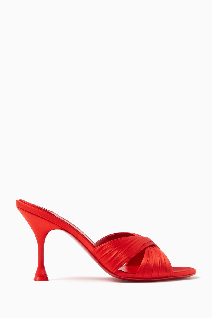 

Nicol Is Back 85 Mule Sandals in Satin Crepe, Red