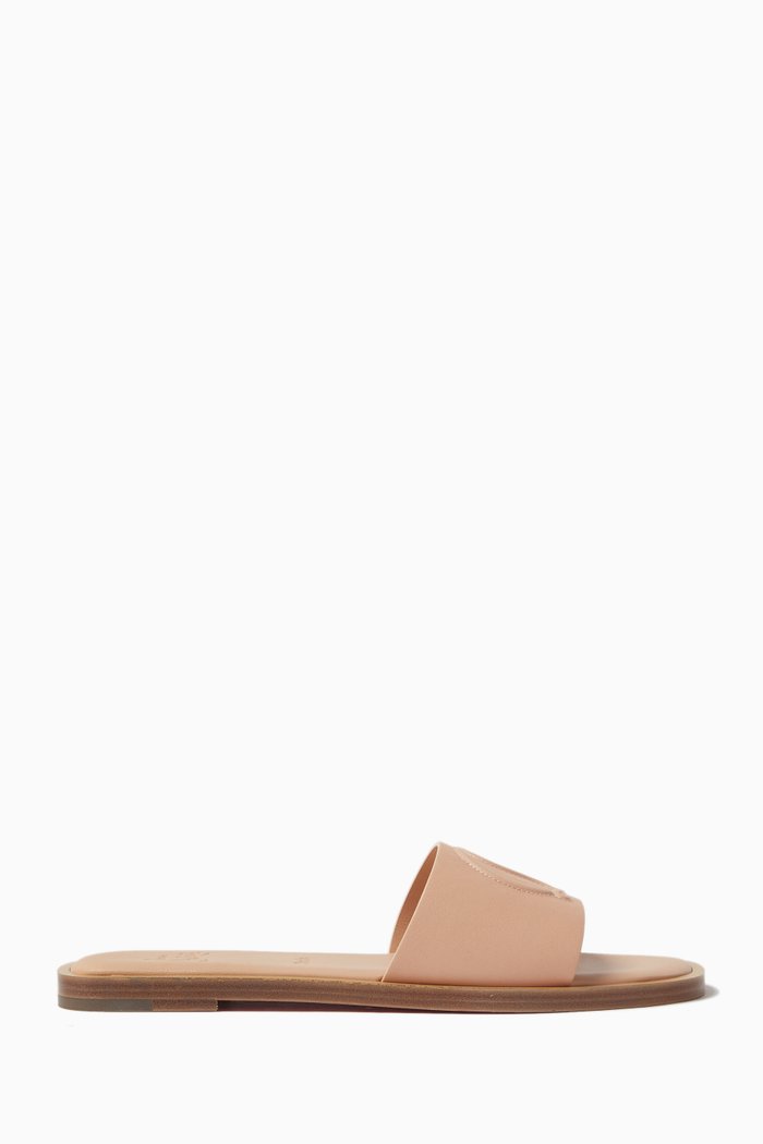 

CL Flat Mules in Leather, Neutral