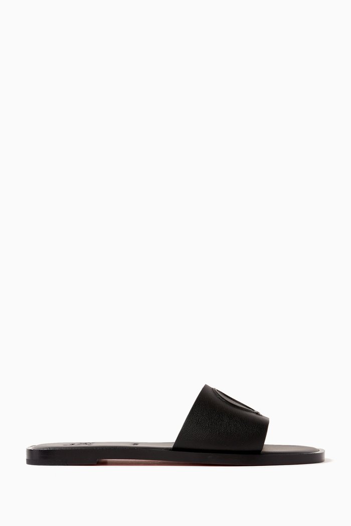 

CL Flat Mules in Leather, Black