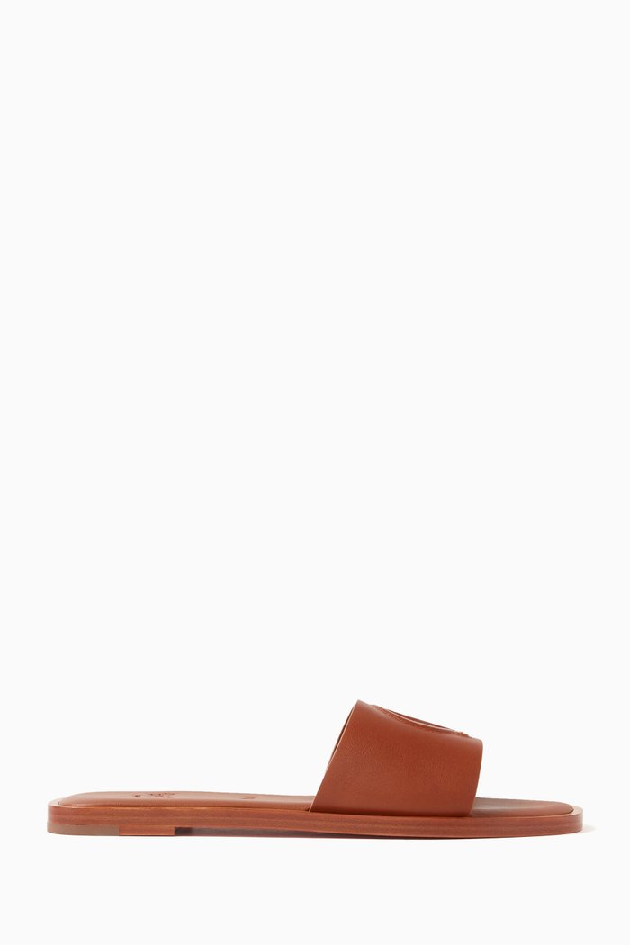 

CL Flat Mules in Leather, Brown