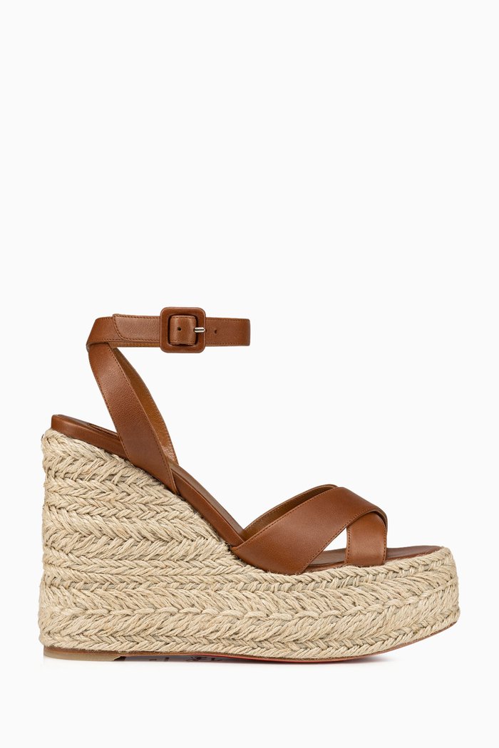 

Mariza Zeppa 130 Wedge Sandals in Nappa Leather & Jute, Multicolour