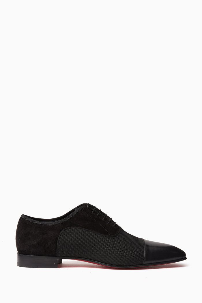 

Greggo City Shoes in Leather and Veau Velours, Black