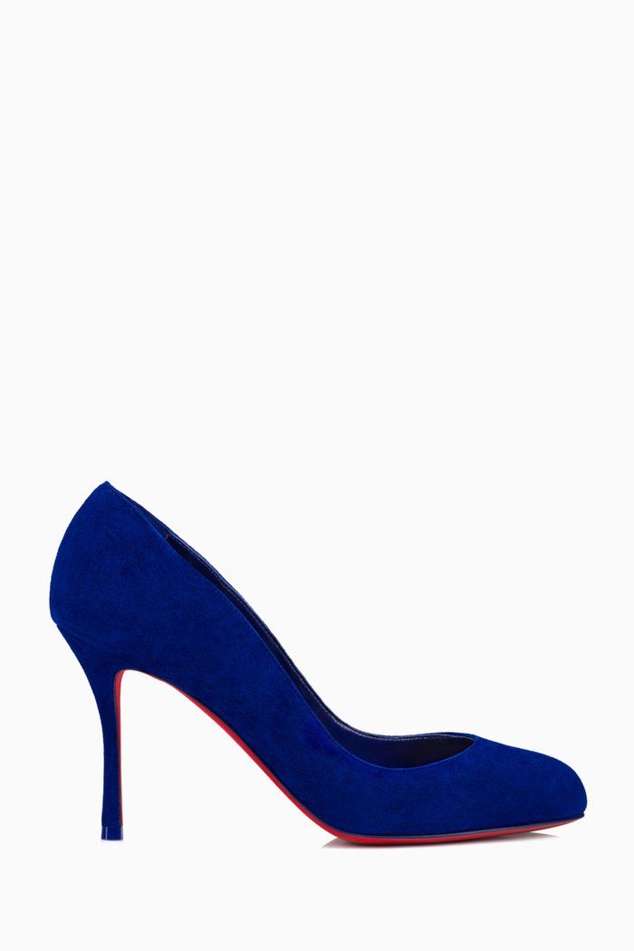 Dolly 85 Pumps in Veau Velours, Blue