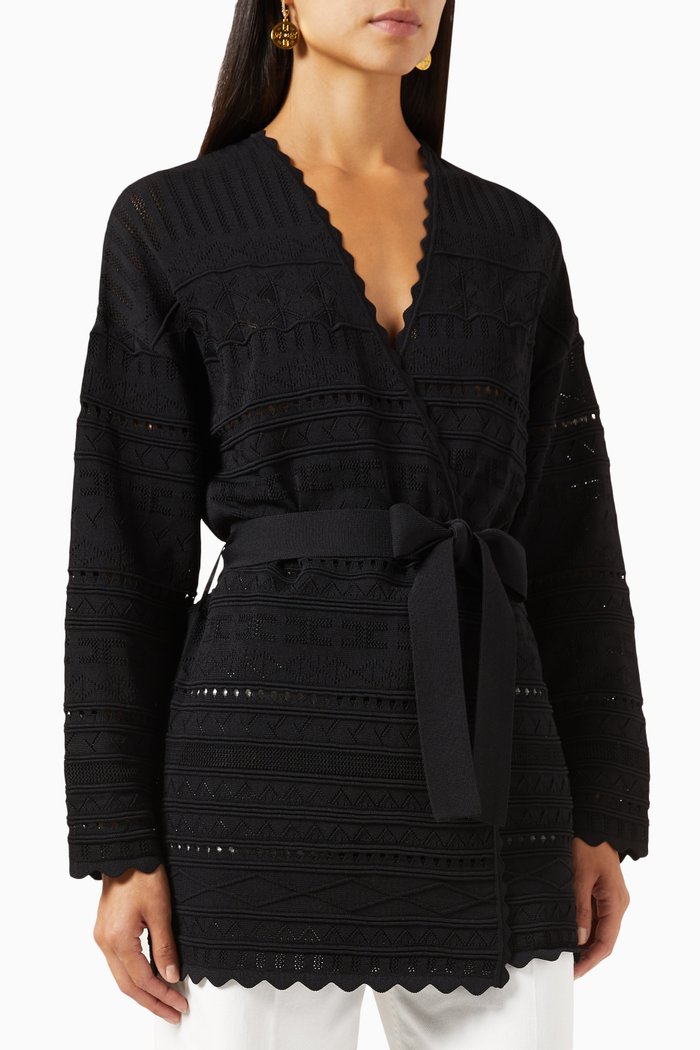 

Belt Sweater in Knit, Black