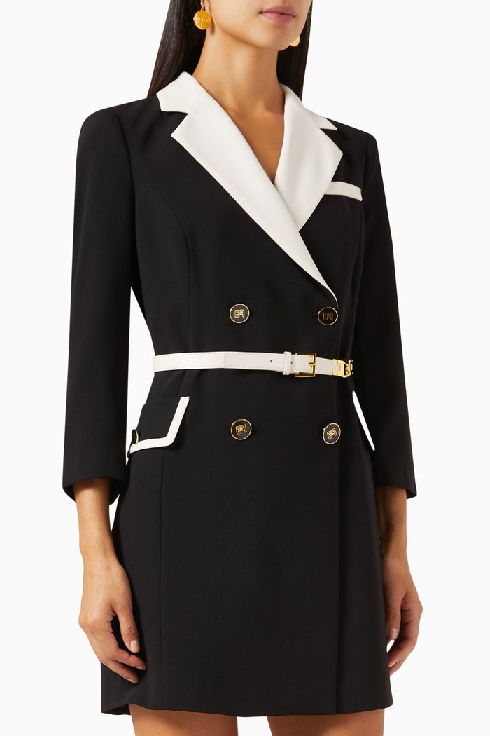 

Two-tone Blazer Dress, Black