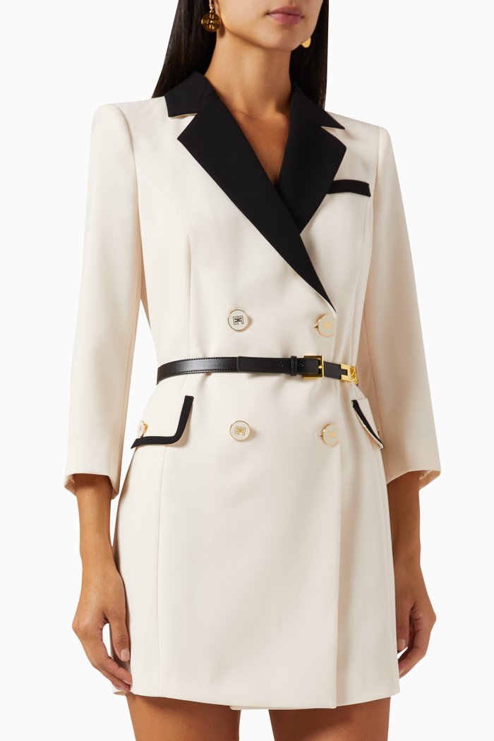 

Two-tone Blazer Dress, Neutral