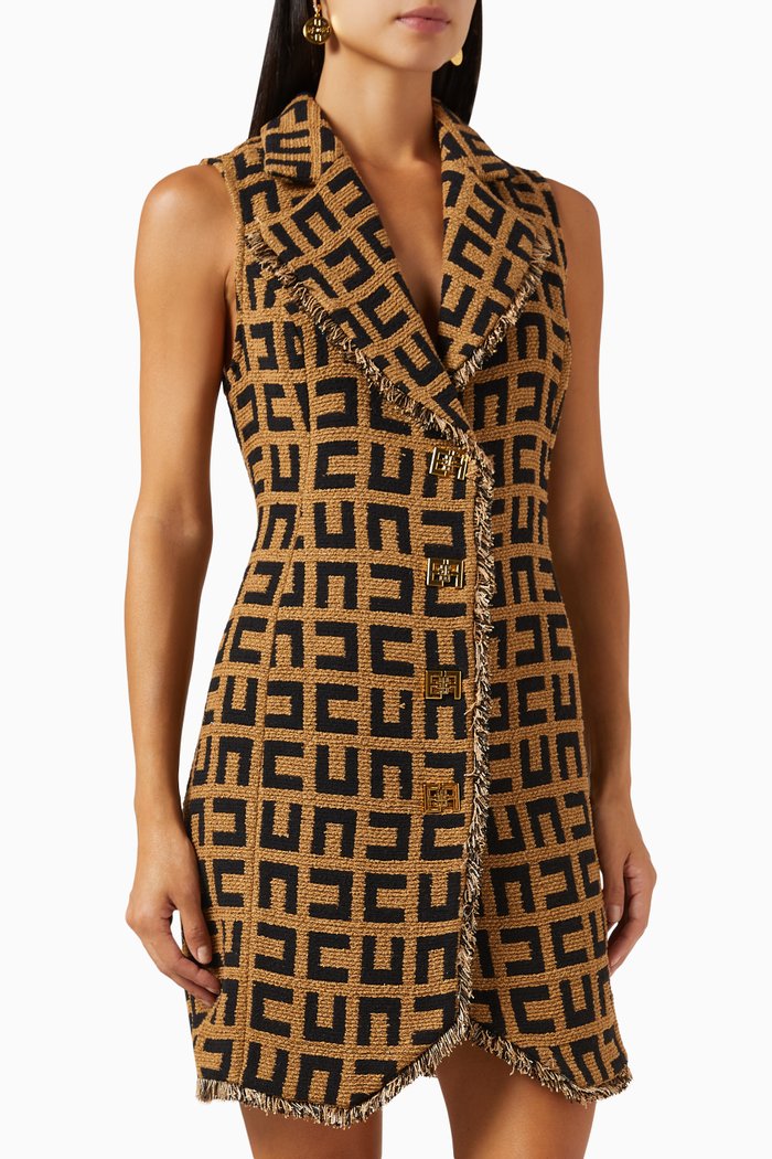 

Jacquard Mini Dress in Tweed, Brown