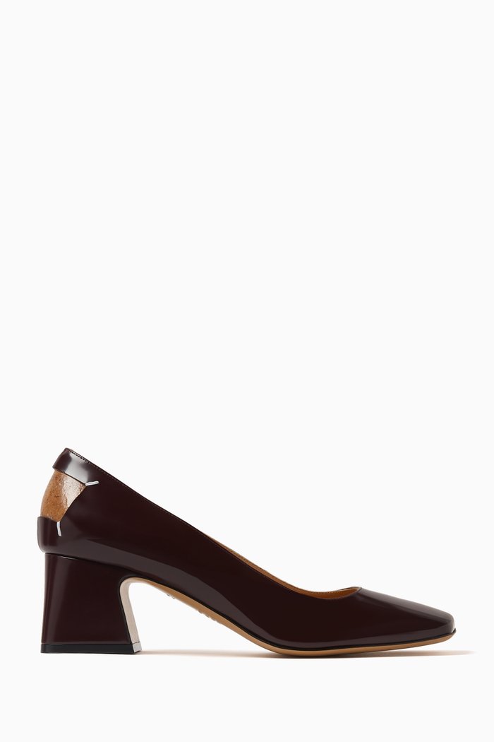 

Four Stitches Décortiqué Pumps in Nappa Leather, Red