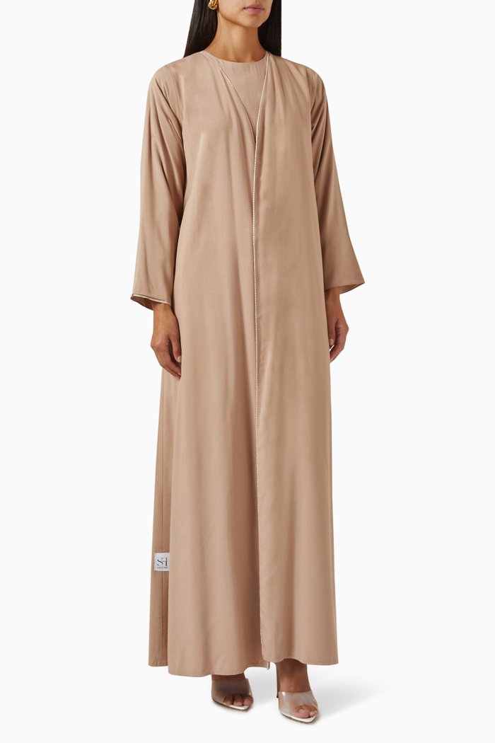 

Reversible Abaya Set in Cotton, Neutral