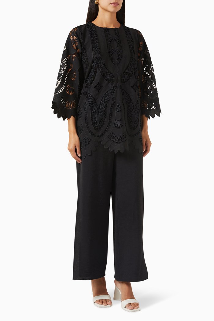

Top & Pants Set in Lace, Black