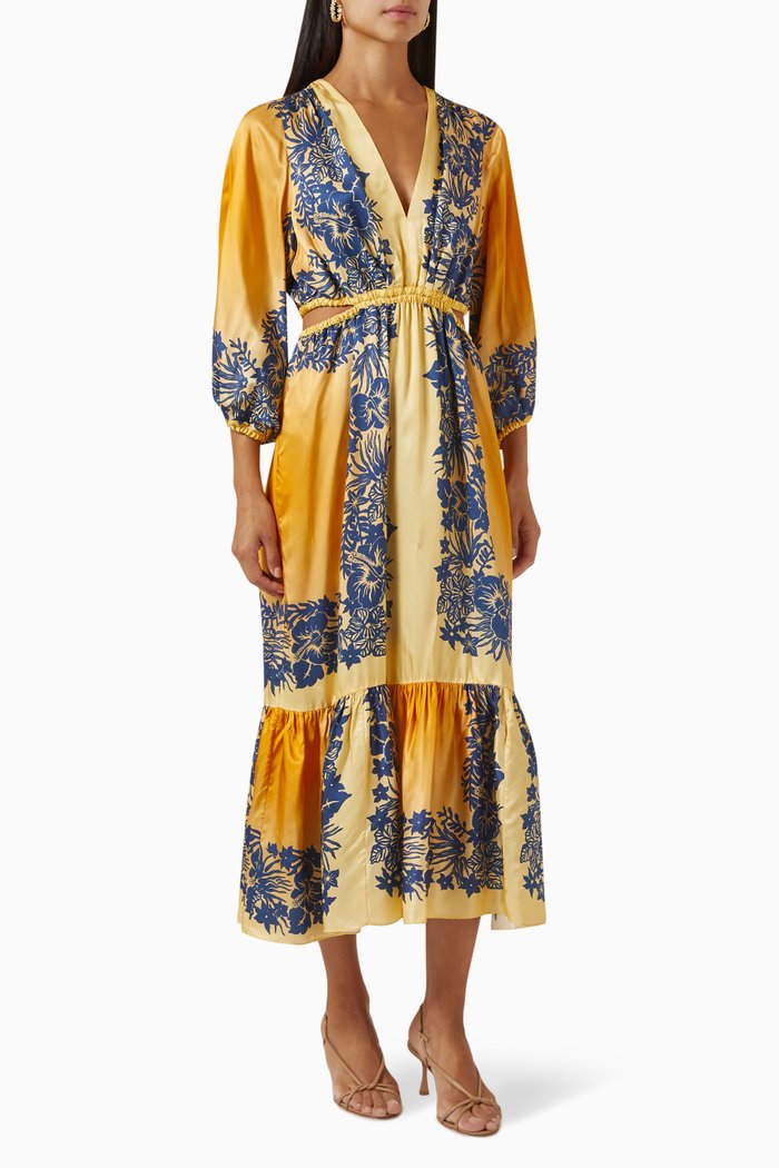 

Willow Printed Dress in Viscose, Orange