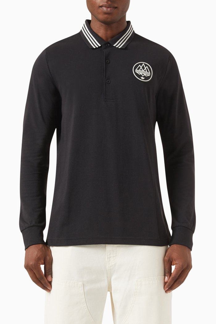 

SPZL Chetcuti Polo Shirt in Cotton Blend Piqué, Black