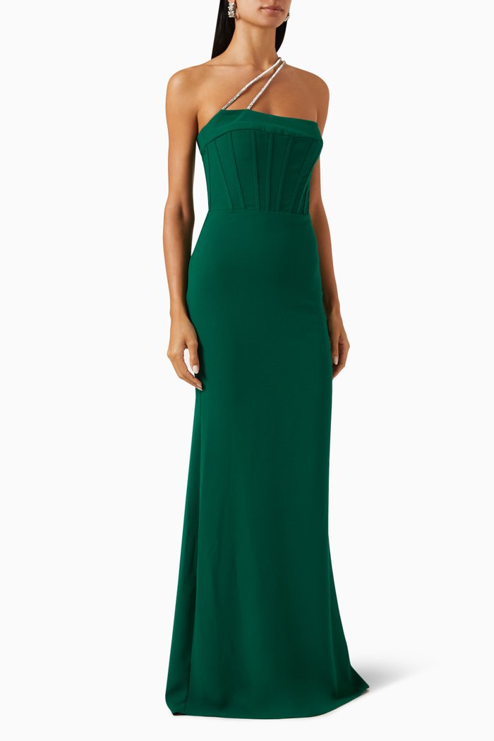 Gloin Dress in Crepe, Green